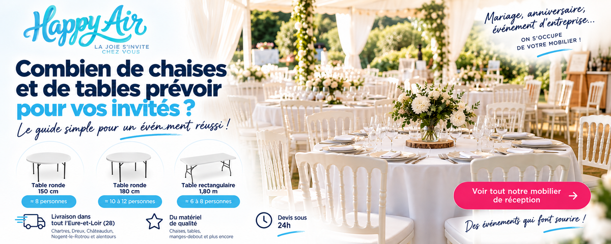Combien de chaises et de tables prévoir pour vos invités ?