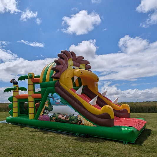 Château gonflable Happy Jungle 9,5×3,8×5,1 m en location en Eure-et-Loir (28)
