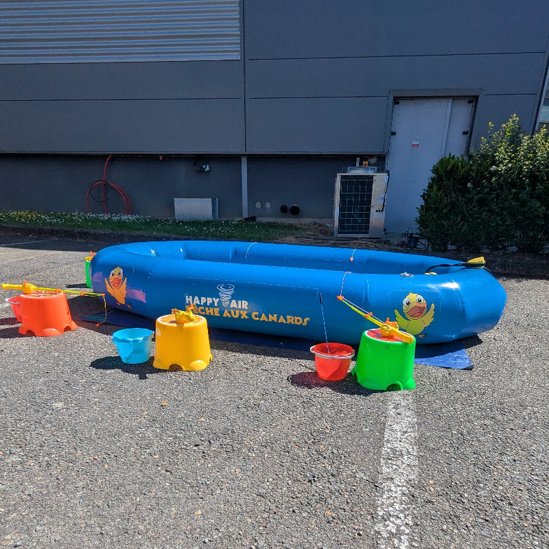 Bassin gonflable pêche aux canards 220×140 cm jusqu’à 6 participants, animation anniversaire et kermesse (28)