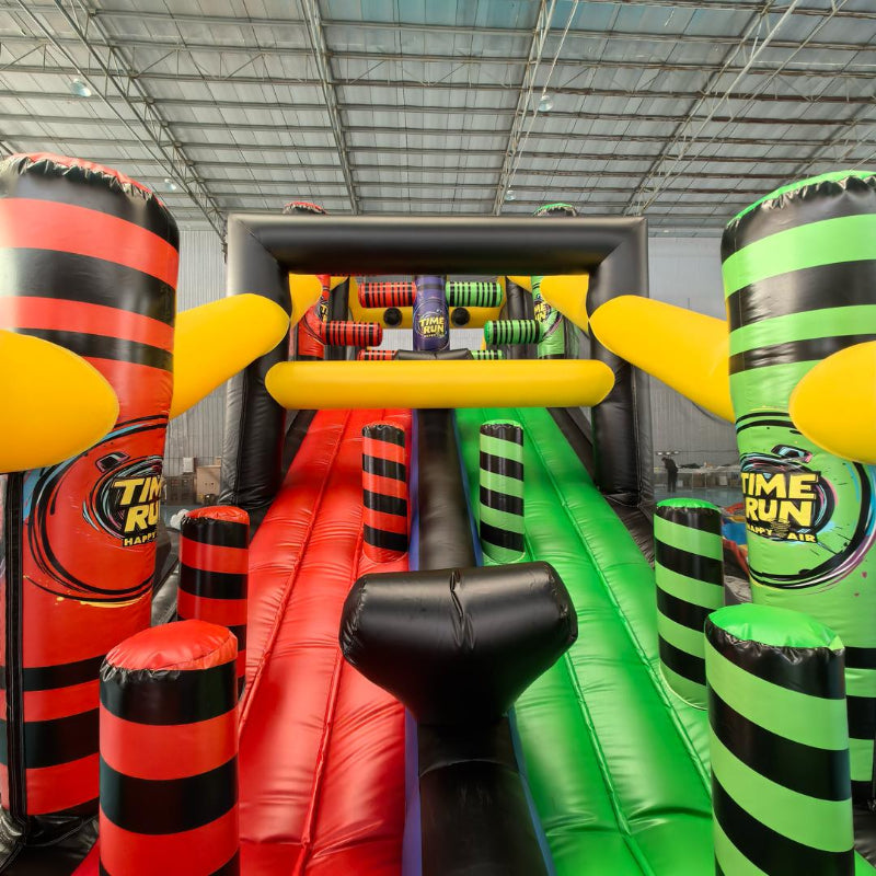Location parcours gonflable 15 m pour défis chronométrés, kermesse et événement sportif en Eure-et-Loir (28)