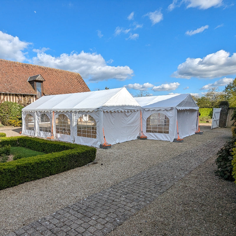 Barnum 4x8 m avec parois fermées transparentes – location à Chartres et dans le 28