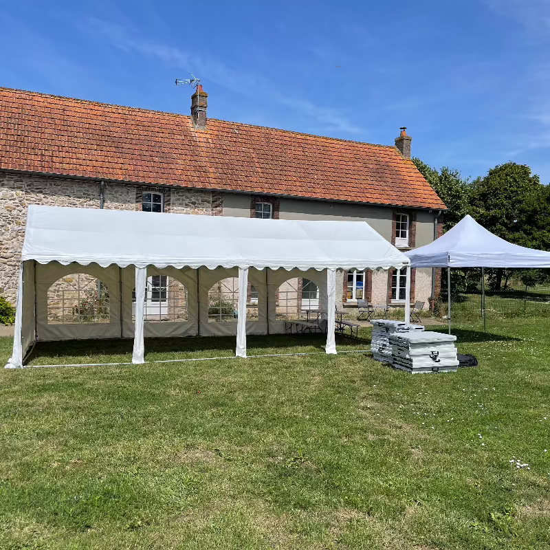 Barnum 4x8 m ouvert – idéal garden-party, cocktail ou réception estivale en Eure-et-Loir (28)