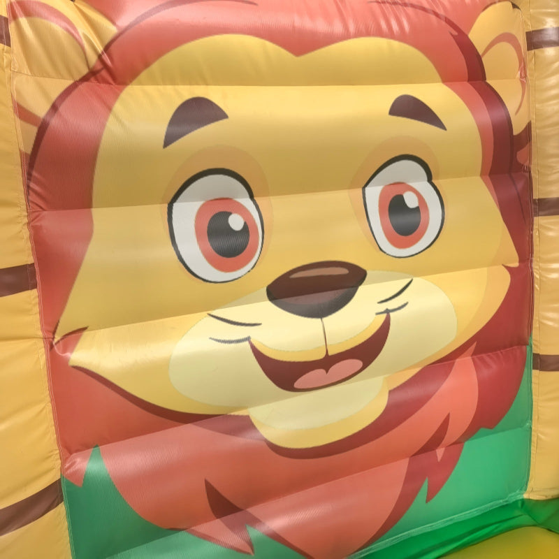 Structure gonflable jungle Happy Mini Lion – face avant et aire de saut – Eure-et-Loir